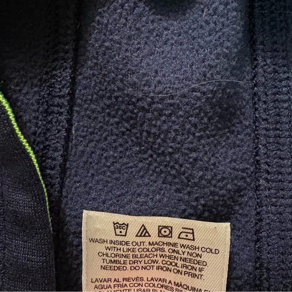 Boys Blue Green Adidas Hooded Hoodie Zip Up Sweatshirt Size Small 8 - Picture 3 of 4